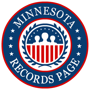 A red, white, and blue round logo with the words Minnesota Records Page